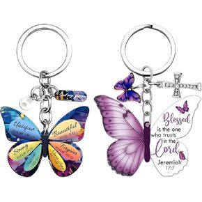 CZFSWT 2Pcs Butterfly Keychain, Llaveros Para Mujer, Christian Keychains for Women Suitable for Christian Celebrations and Friendship Gifts in Kuwait
