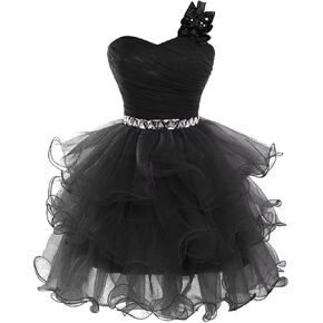 Beaded Homecoming Dresses 2026 Teen Short Prom Dress Pageant Tiered Short Formal Evening Ball Gown Puffy with Bow in Saudi Arabia