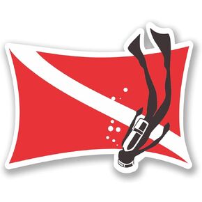 NI4062-Pack علم الغوص مع ملصق فينيل للغواص | 5 بوصة في 3 بوصة in Kuwait