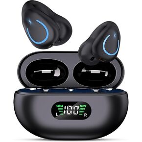 Bluetooth Headset Single Ear Business Earbuds,Wireless Bluetooth Headphones with Mic,Driving Headset with 800mAh Digital Display Charging Case,120 Hours Standby Time Earpiece,Fit for Call in Working in Kuwait