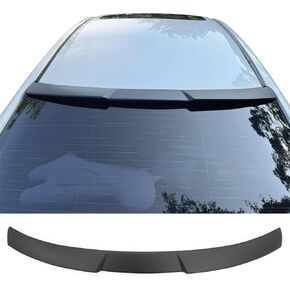 IKON MOTORSPORTS، جناح سقف النافذة الخلفية متوافق مع 2016-2021 Honda Civic Sedan 4-Door، نمط JDM أسود غير لامع ABS أعلى جناح جناح جناح واقي الزجاج الأمامي in Kuwait