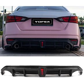 Car Rear Bumper Diffuser Lip Kit with LED Light Black for Nissan Altima 2019-2022 in Kuwait