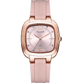 Women's Square Watch, Silicone Band, Waterproof Casual Dress Quartz Wristwatch for Nurse Female Ladies in Saudi Arabia