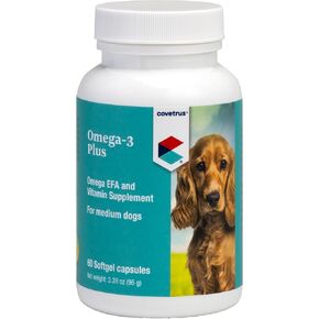 كبسولات كبسولات جيلاتينية لينة من أوميغا 3 ومكملات الفيتامينات للكلاب المتوسطة الحجم، وزن 31-60 رطلًا، 60 قيراطًا in Kuwait