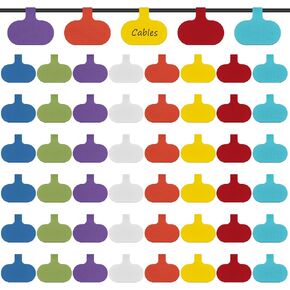 50 قطعة من ملصقات سلك الكابل، ملصقات الأسلاك الملونة، علامات الكابلات ذاتية اللصق، علامات الأسلاك القابلة لإعادة الاستخدام لتصنيف إدارة الإلكترونيات in Kuwait
