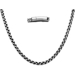 Ahiller Cuban Link Chain for Men,Stainless Steel Black Miami Cuban Necklace with Push-Lock Clasp,Hip Hop Gift Box for Men in Kuwait