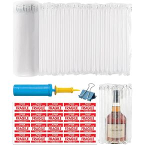 وسائد هوائية قابلة للنفخ مقاس 12 بوصة × 164 بوصة للشحن والنقل - لفافة فقاعات شديدة التحمل، لفافة توسيد فقاعات كبيرة مع مضخة وملصقات هشة in Kuwait