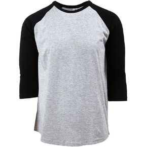 Men’s 3/4 Sleeve Raglan Baseball T-Shirt, 100% Cotton Soft Lightweight Jersey Fit in Saudi Arabia