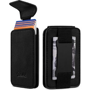 Zitahli Slim Wallet for Men with Pull-Up Tab & Cash Strap - Front Pocket Minimalist Easy Access Card Holder, RFID Blocking, Holds 8 Cards & 10-15 Bills in Kuwait