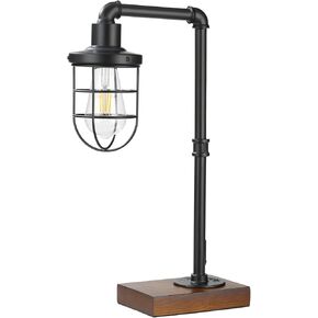 مصباح طاولة Steampunk صناعي من CONCA، لمبة إديسون، معدنية، أسود A، 19.6 × 11.7 × 5.35 بوصة، 3 رطل، قاعدة E26، 800 لومن، 120 فولت in Kuwait