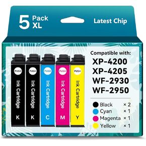 خرطوشة حبر معاد تصنيعها لحزمة كومبو خرطوشة حبر Epson 232 لإبسون XP-4205 XP-4200 WF-2930 WF-2950 لـ 232XL T232 XL عالية الإنتاجية (5 عبوات) in Kuwait