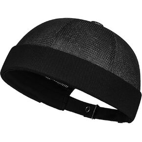 Mesh Brimless Cap for Men Skullcap Docker Beanie Hat No Brim Sailor Hat in Kuwait