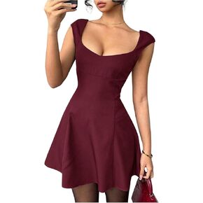 Women's Cocktail Dresses Sweetheart Neck Sleeveless Mini Dress Slim Fit High Waisted A Line Dress in Kuwait
