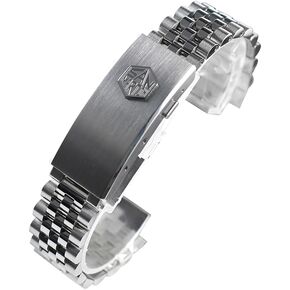 San Martin Watch Bracelet Stainless Steel Watch Parts 20mm Curved End Links Fly Adjustable Clasp For SN0008 SN0128 in Kuwait