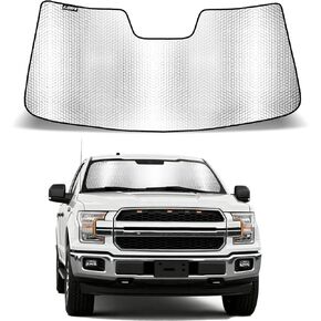 Windshield Sun Shade for Ford F150 2021-2025,Reflective Aluminum Film Front Window Sunshade for F-150 Lariat,King Ranch,Platinum,XL,STX,XLT,Limited,Tremor,Raptor with Storage Bag in Kuwait