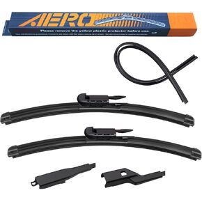 AERO Avenger 24"+22" Premium All-Season Windshield Wiper Blades OEM Replacement for BMW 525i 528i 530i 535i 545i 550i 645 M5 M6 Volvo S60 S80 V70 XC70 XC90 Lincoln MKT + More (Set of 2) in Kuwait