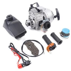2 Stroke Pull Start Engine Motor Kit, 49cc Single Cylinder Air Cooled Motor Engine Rotary Pull-Start Engine Motor Kit for Mini Dirt Bike ATV or Scooter in Saudi Arabia