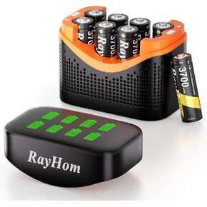 Rechargeable AA Lithium Batteries with Charger - 8 Pack Double A Batteries for Blink Camera, 1.5V Constant Output 3700mWh High Capacity, Cycle Times Up to 1600, with 4 Slot aa Li-Ion Battery Charger in Kuwait