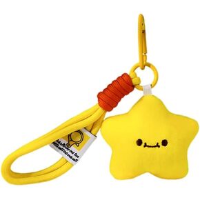 Cute Plush Keychains Wristlet for Women Yellow Star Lanyard Key Rings Charm Wallet Car Keys Accessories in Kuwait