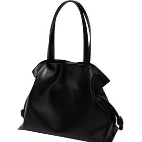 حقيبة يد جلدية برباط، حقيبة كتف من الجلد الطبيعي باللون الأسود مع قفل مغناطيسي، حقيبة يد أنيقة للسفر in Kuwait