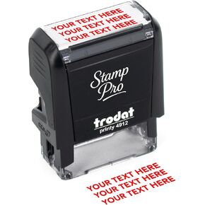 Stamp Pro Self Inking Stamp Custom Stamp - اسم شخصي أو ختم نص للمنزل والمدرسة والحرف اليدوية واستخدام الأعمال - اختر الحجم ونمط الخط ولون الحبر (متوسط) in Kuwait