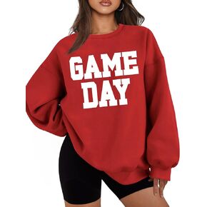 Game Day Sweatshirt Top for Women Long Sleeve Football Graphic Print Top Shirt Casual Sunday Funday Pullover Top in Kuwait