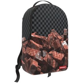 Sprayground Bag Of Bricks DLXSV Backpack, OS, Black/Red, Unisex, 100% PVC, Multiple Compartments, Streetwear Design in Kuwait