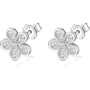 Moissanite Stud Earrings, 925 Sterling Silver Plated 18K White Gold, D Color VVS1 Moissanite, Flower Design, Perfect for Women, Birthday in Kuwait
