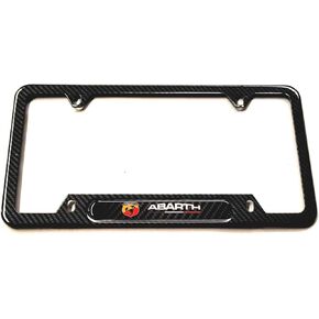 حامل إطارات غطاء لوحة ترخيص رياضي من ألياف الكربون من الفولاذ المقاوم للصدأ Abarth مع أغطية لولبية Abarth (1 CB) in Kuwait
