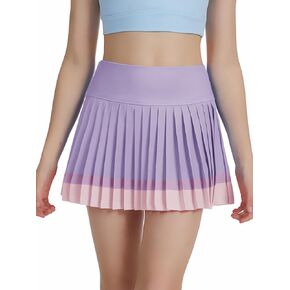 Girls Colorblock Pleated Mini Skirt with Inner Shorts Kids High Waist Tennis School Uniform Skirts 4-14 Years in Kuwait