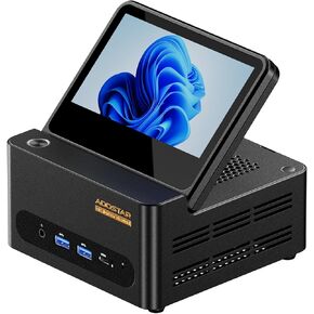 كمبيوتر صغير GEM12 AMD R9 6900HX (8C/16T، يصل إلى 4.9 جيجاهرتز)، كمبيوتر ألعاب صغير 16 جيجابايت DDR5 4800 ميجاهرتز رام 500 جيجابايت NVMe PCIe4.0 SSD، كمبيوتر مكتبي صغير 4K@60 هرتز 4 شاشات عرض/OCULINK/75 وات TDP/USB4/DP1 .4 in Kuwait