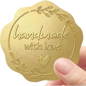 مصنوعة يدويًا من ملصقات رقائق الذهب الحب، عبوة مكونة من 100 ختم ذهبي غير لامع منقوش لتغليف المخبوزات، وحقائب المكافآت، وصناديق المعجنات، وملصقات شكر للأعمال الصغيرة لتغليف الهدايا، 1.7 بوصة (ذهبي) in Kuwait