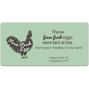 Custom Egg Carton Stickers - Personalized Farm Fresh Egg Carton Labels - Made in USA (20-2500 Labels) (Classic Agrarian) in Kuwait