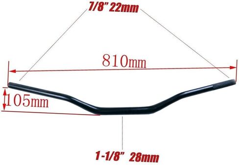 Black 28mm 1 1/8 inch Handlebars For Pit Dirt Motor Trail Bike Motocross Motorcycle in Kuwait