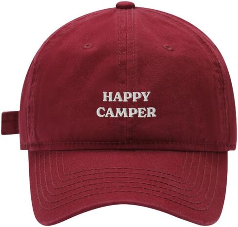قبعة بيسبول للرجال والنساء، قبعات Happy Camper مطرزة للجنسين من القطن قابلة للتعديل للاستخدام في الهواء الطلق للرجال in Kuwait