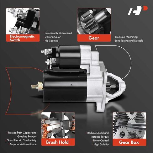 A-Premium Starter Motor Compatible with Audi 80 90 2.0L, A4/A4 Quattro 1997-2005 L4 1.8L & Volkswagen Passat 1998-2004 1.8L, 12V 1.1KW 9 Teeth Clockwise, Replace# 0001107018, 0001107054, 0001107055 in Saudi Arabia