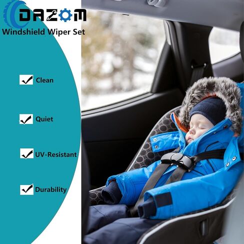 شفرات ممسحة الزجاج الأمامي الأمامية وشفرة ممسحة خلفية لسيارة Toyota RAV4 2019-2025، 26 بوصة + 16 بوصة + 12 بوصة مجموعة استبدال شفرات ممسحة الزجاج الأمامي الهادئة لجميع المواسم OEM in Saudi Arabia