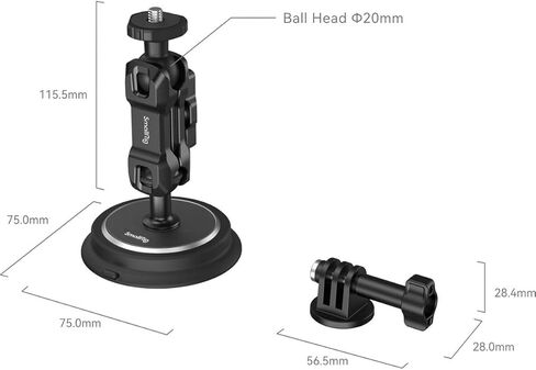 SMALLRIG Triple Magnetic Camera Mount for Gopro, Car Camera Mount Outside for Action Cameras, with Anti Deflection Pin Ball Head 4468 in Saudi Arabia