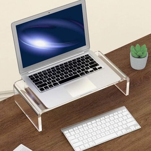 balacoo Acrylic Monitor Stand Riser Small Computer Heightening Stand with Neck Support for Laptop Desk Organizer Home Office in Saudi Arabia