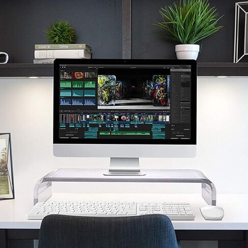 balacoo Acrylic Monitor Stand Riser Small Computer Heightening Stand with Neck Support for Laptop Desk Organizer Home Office in Saudi Arabia