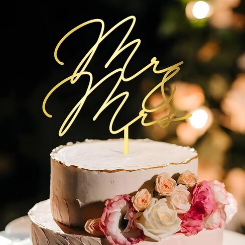 Love Wedding Cake Topper Gold Acrylic Greeny Wedding Engagement Cake Decoration (Design 02) in Saudi Arabia