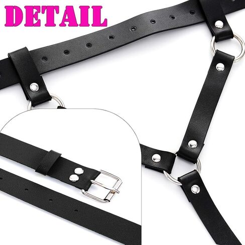 REETAN Leather Leg Harness Garter Belt Thigh Black Rave Fashion Body Accessories for Women in Kuwait