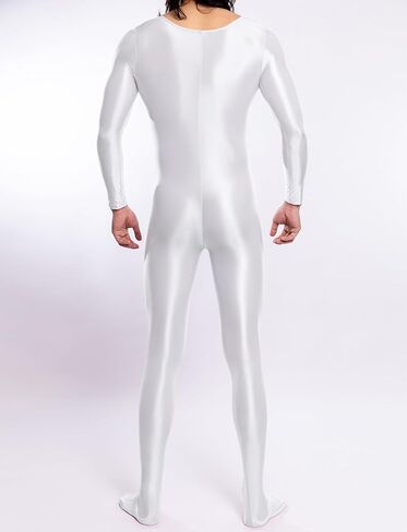 FEOYA Men Shiny Full Bodysuit Metallic Glossy Jumpsuit Sheer Silky Romper for Club Party Workout Cosplay in Saudi Arabia