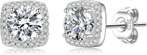 925 Sterling Silver Square Stud Earrings, Small And Exquisite Cubic Zirconia Earring, Lightweight And Hypoallergenic, Fashion Jewelry Gifts, Suitable For Women To Wear On Weddings And Anniversaries in Saudi Arabia