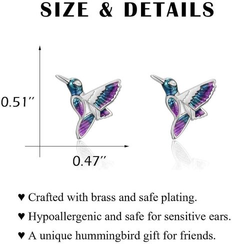 GULICX Hummingbird Gifts for Women, Hummingbird Earrings Jewelry Decor, Christmas Birthday Gifts for Her Women Girls Friends with Card in Kuwait