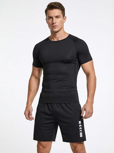 طقم قميص وشورت رياضي للرجال - ملابس رياضية صيفية خفيفة الوزن للتمارين الرياضية والجري in Saudi Arabia