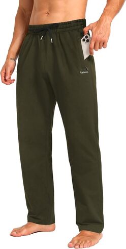 سروال يوجا للرجال السروال السراويل القميص غير الرسمي للرجال مفتوح الساق على التوالي مع جيوب السوستة in Kuwait