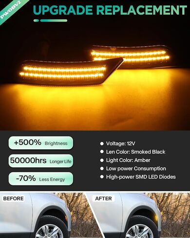 Smoked Lens Full Led Bumper Side Marker Lights for Chevy Blazer 2019-2023, for Cadillac XT5 2017-2024, for Cadillac ATS 2013-2014 Smoekd Lens Front Markers Driving Singal Lamps, pack of 2 in Kuwait