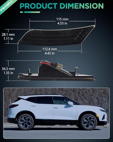 Smoked Lens Full Led Bumper Side Marker Lights for Chevy Blazer 2019-2023, for Cadillac XT5 2017-2024, for Cadillac ATS 2013-2014 Smoekd Lens Front Markers Driving Singal Lamps, pack of 2 in Kuwait