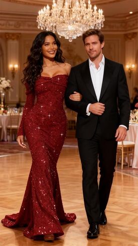 Sparkly Sequin Prom Dresses Long Sleeve Formal Dress Off Shoulder Mermaid Evening Gowns for Women in Saudi Arabia
